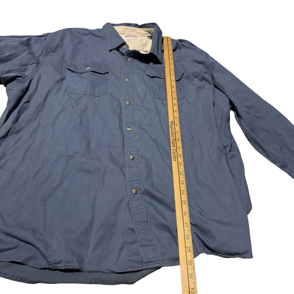 Set Of 2 Wrangler Premium Quality Shirt Adult 3XL Blue Pockets Button Up Cotton - Picture 2 of 12